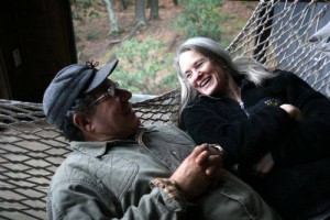 Sharon Olds and Carl Wallman on their porch in Pittsfield. (Concord Monitor photo)